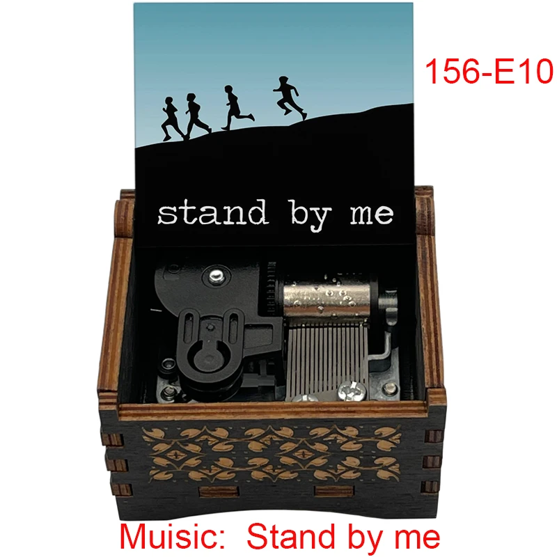 صندوق الموسيقى Stand By Me Theme أغنية شهيرة هدية خشبية خاصة لأصدقاء العائلة وصديقتها وصديقتها ومهرجان عيد الميلاد #6