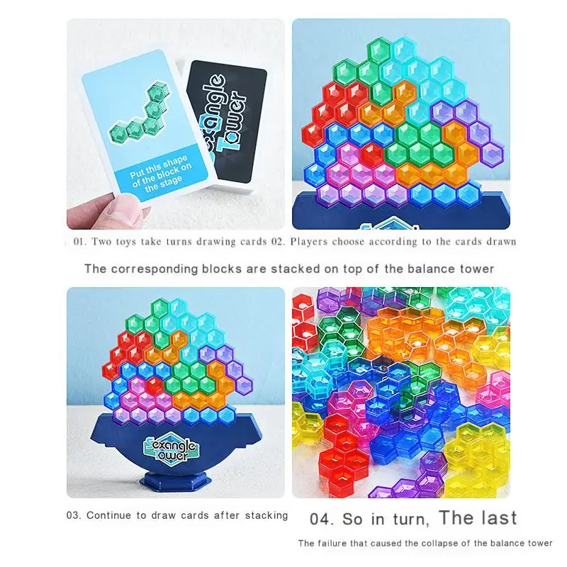 Balance Stacking Block Game, Tower Building Blocks Puzzle Toys Roll Pearl Checkerboard Some Parts Sent Random Gifts for Child