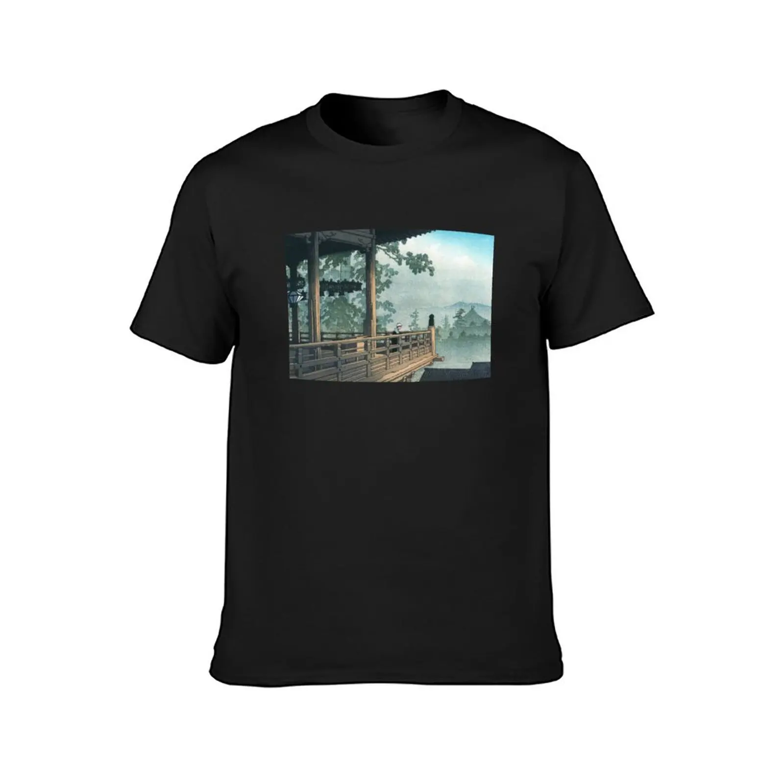 Nigatsudo Temple at Nara by Kawase Hasui T-Shirt funnys plain Men's t-shirts