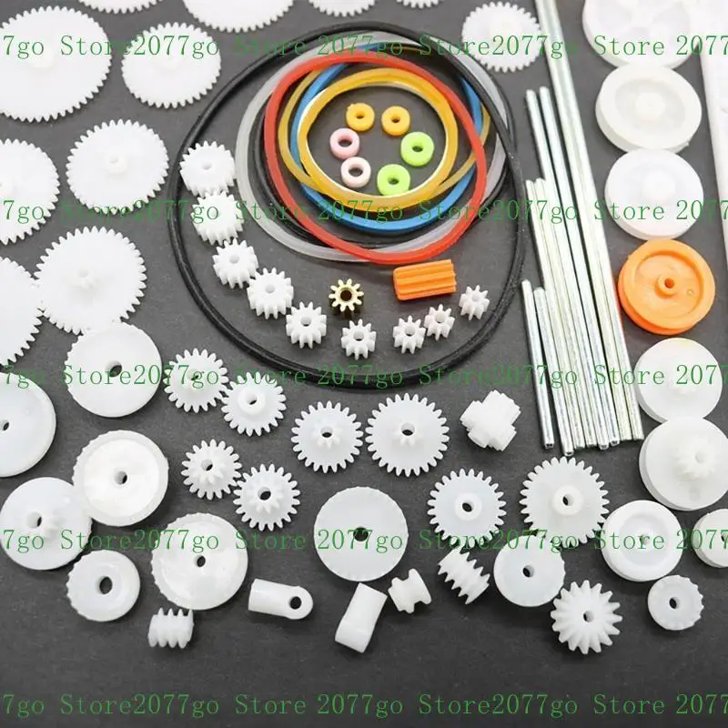 652F 82Pcs Plastic Gears for Remote Car Motor Toy Model DIY Helicopter Remote Toy Replacement Accessories Module for Students