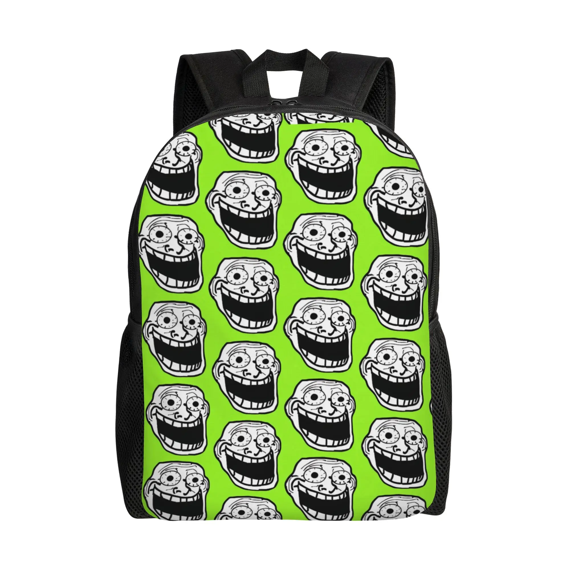 Trollface Rage Comic Meme Image Of A Character Backpack  Modern Backpacks Women Men Travel Big School Bags Designer Rucksack