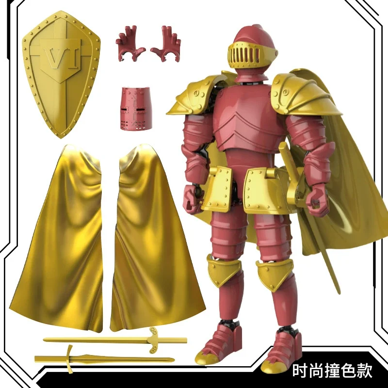 Retro stijl Ridder Actiefiguren Paladin Jointed Beweegbare Shapeshift Robot 3D Gedrukt Mannequin Karakter Assemble Speelgoed Kids Gift