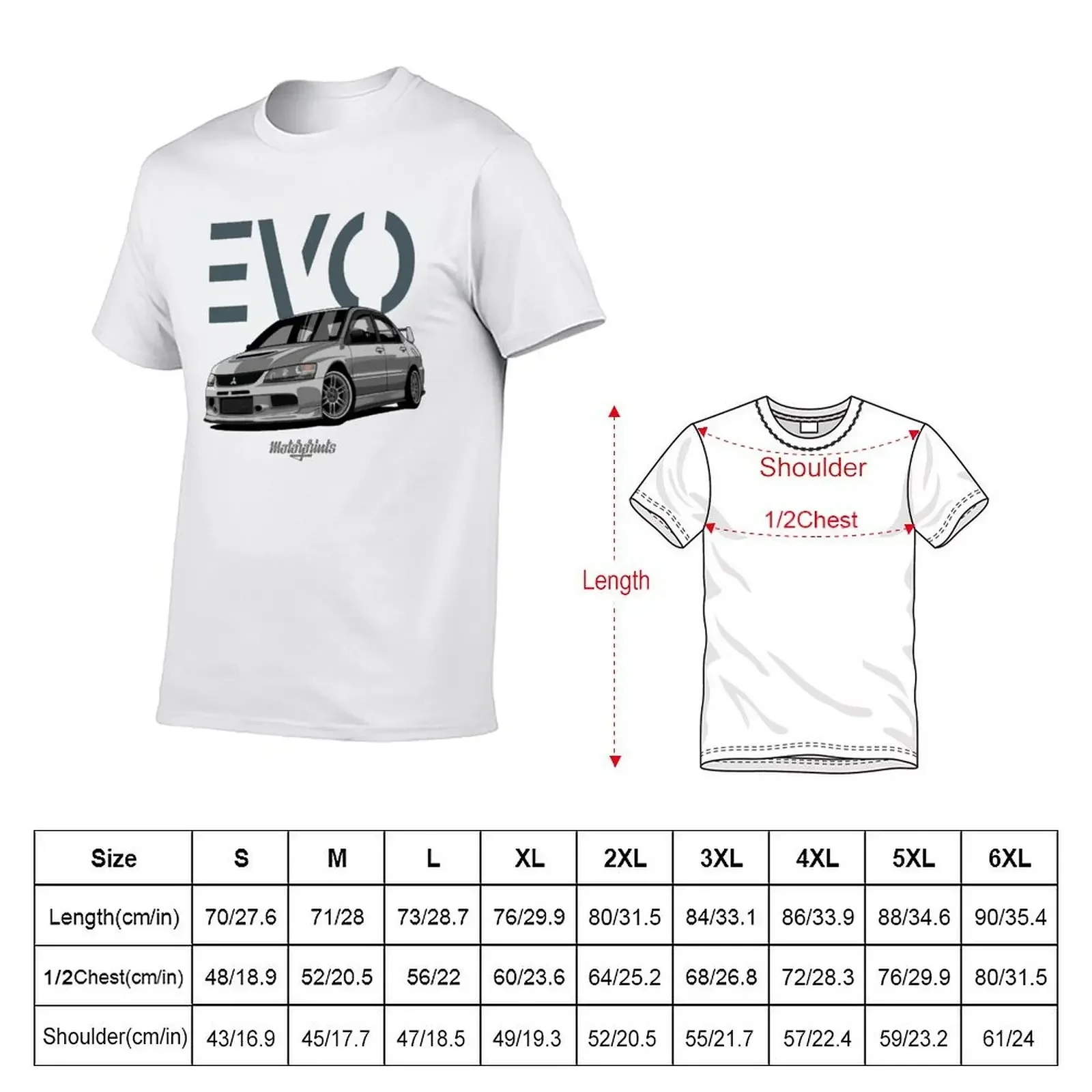 EVO IX (silver) T-Shirt plus size clothes quick drying plus sizes summer tops mens t shirts casual stylish