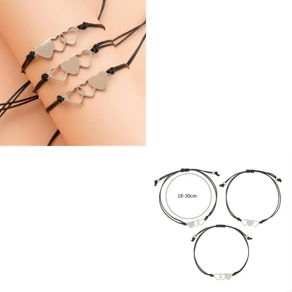 195C Friend Promise Bracelet Matching Heart Bracelet Jewelry Birthday Gifts for Girls