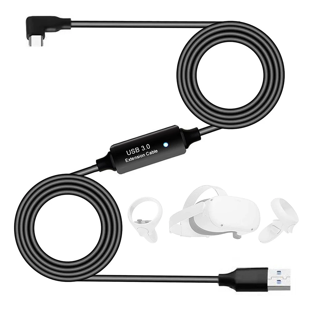 

Кабель для передачи данных Winter Essential VR, удлинительный кабель для передачи данных типа A-C для гарнитур Oculus Quest и игровых компьютеров
