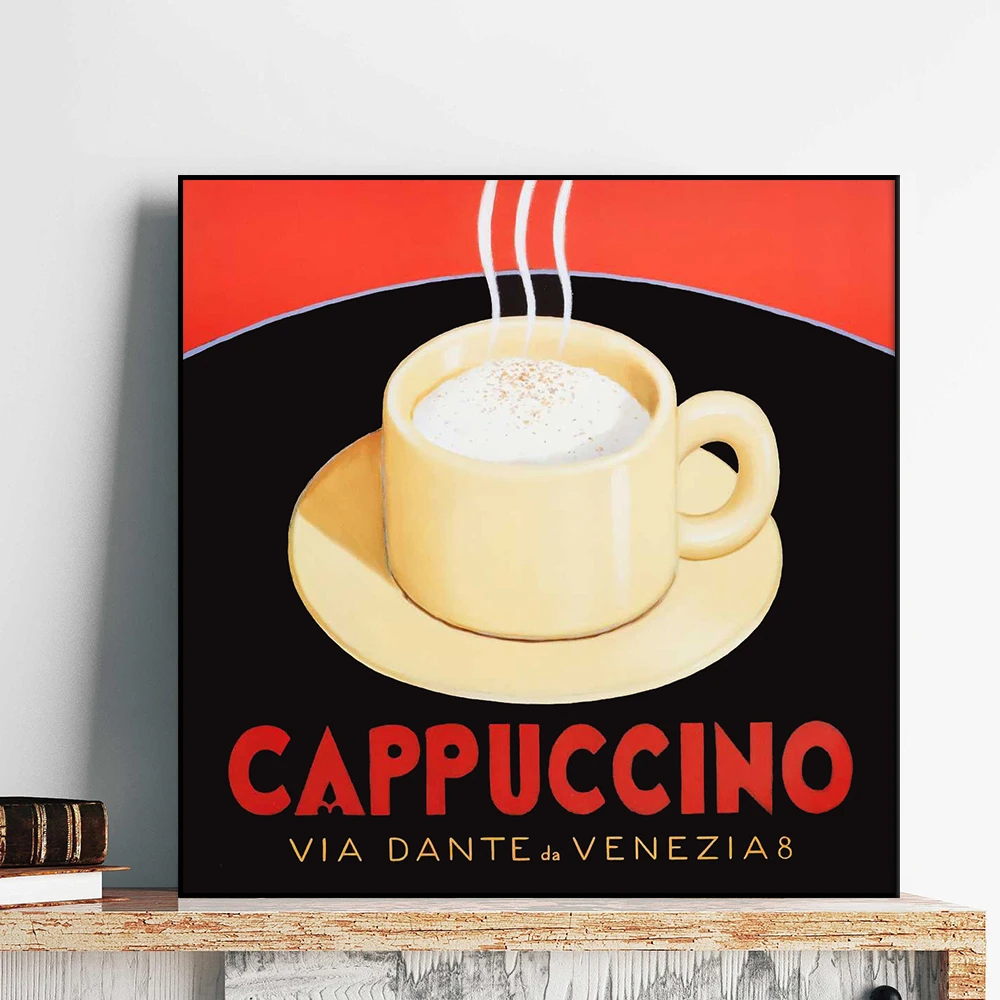 Coffee Moderne Painting Cappuccino Americano Poster Minimalist Wall Art Canvas Print for Dining Room Cafe Decor Picture Cuadros