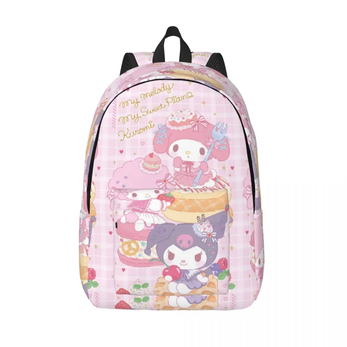 

My Melody Kuromi Anime Classical Backpack Outdoor Student Work Daypack for Men Women Laptop Computer Shoulder Bag