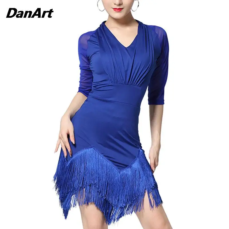 

Women Sexy Latin Dance Dress Tassel Performance Dress Lady Ballroom Tango Samba Salsa Rumba Gatsby Stage Costumese Adult Outfits