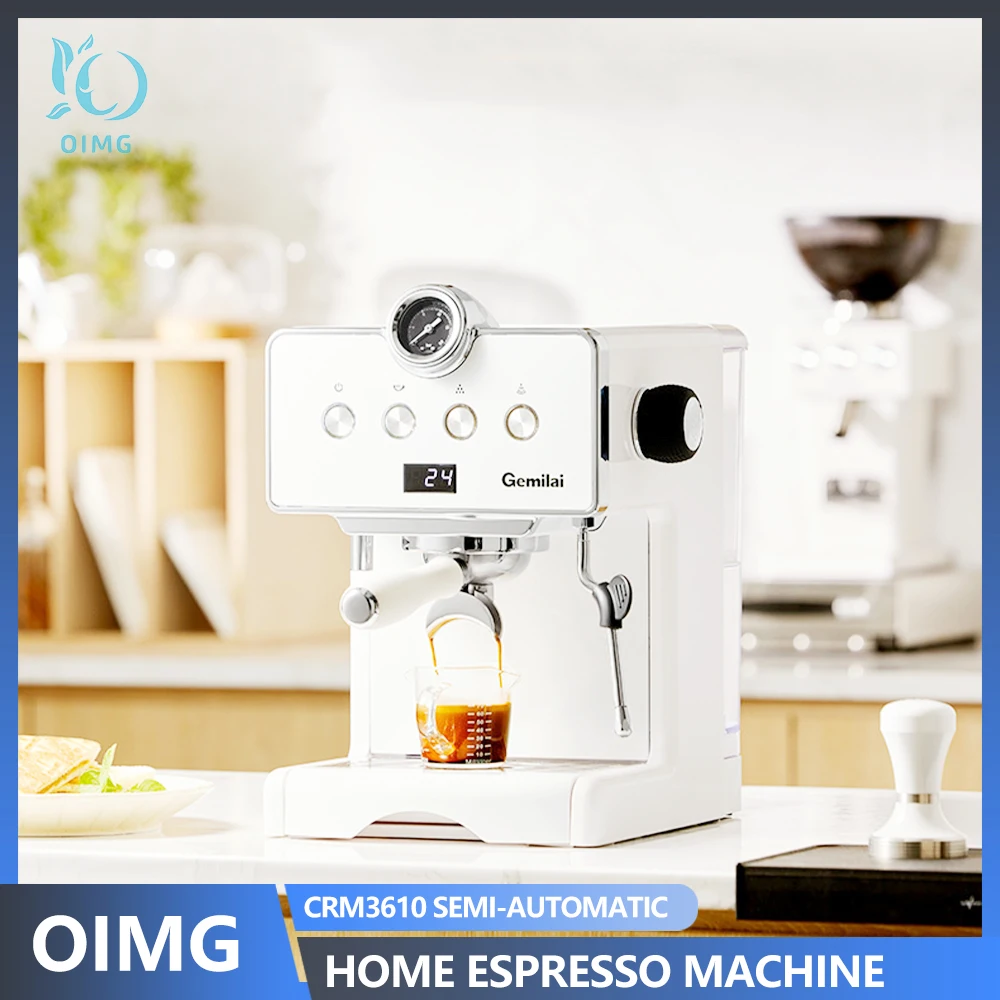 

Gemilai Barista Coffee Equipment CRM3610 15 Bar Semi Automatic Espresso Machine 1450W With Milk Frother Home Office Use