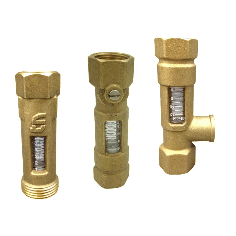 Full copper steel glass flow meter DN15Solar Flow Meter Flow Regulator Flow valve Brass manifold solar water heating system