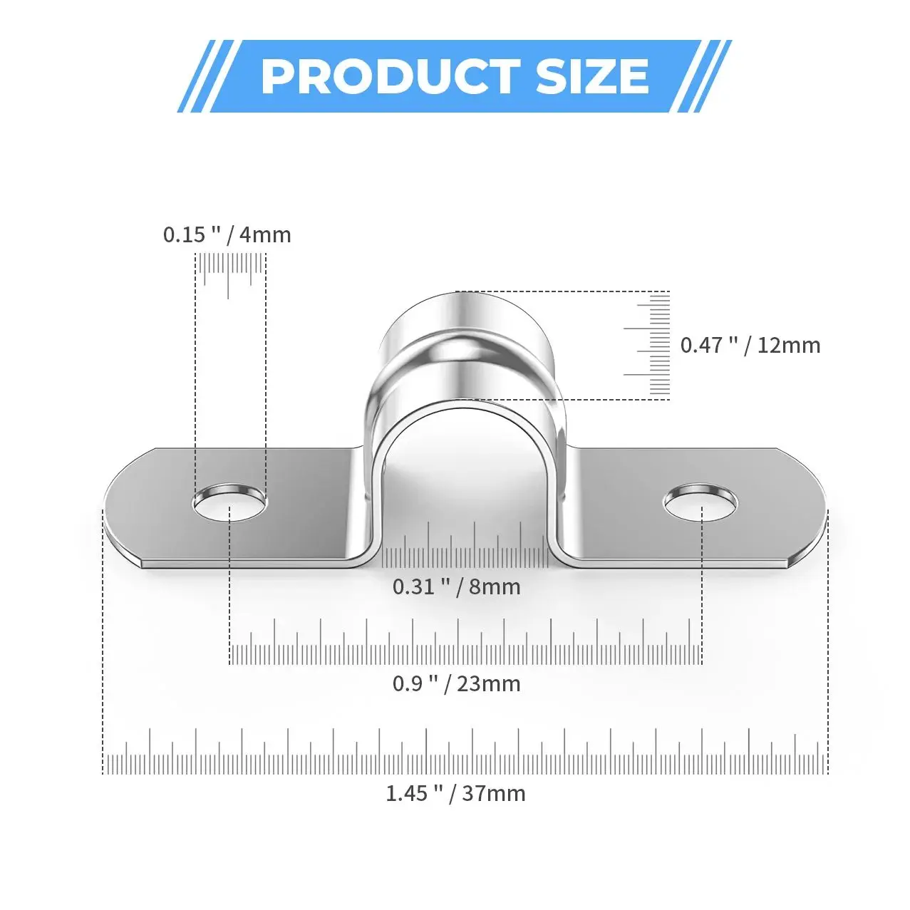 24PCS M8 304 Stainless Steel Saddle Clamps Riding Clip U-Shaped Tube Card Hose Clamp Buckle Throat Hoop Ohm Pipe Brackets Clamp