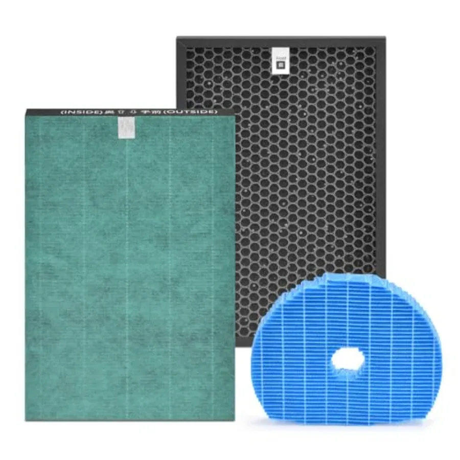 

Filter Compatible with Sharp KC-850U and KC-C100U Air Purifier H13 True HEPA Replacement Carbon and Humidifier Filter Compared