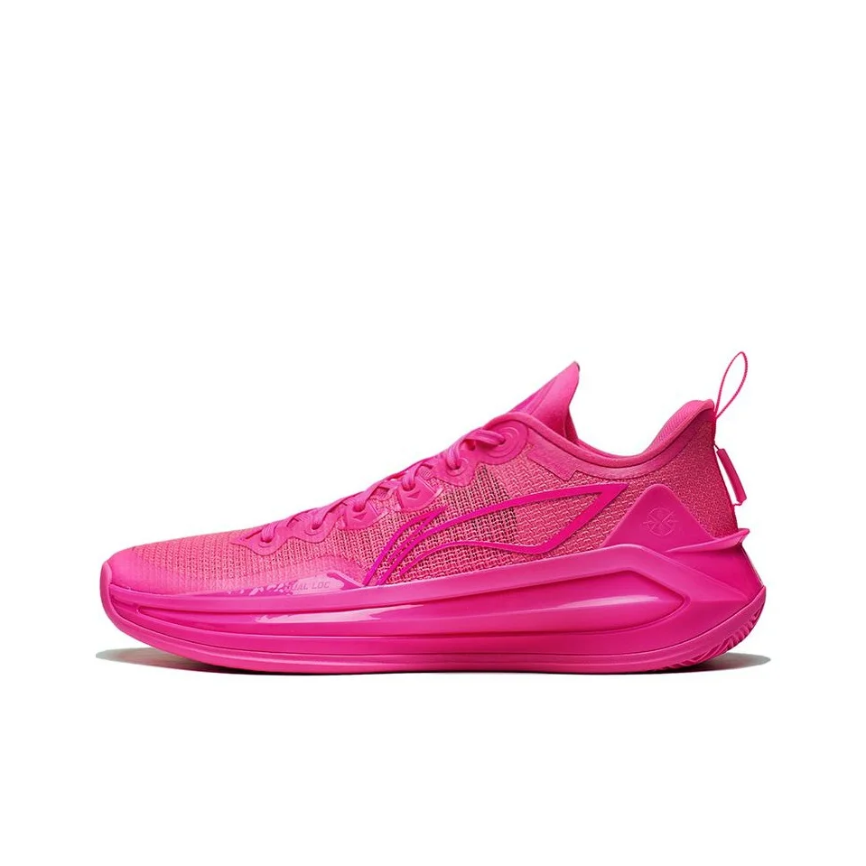 Li Ning Liren 3 V2 Pink Abrasion Resistant Breathable Low top Basketball Shoes Unisex Neon Pink ABAT073-9