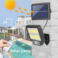 Split Solar Wall Lamp 3 Mode With Remote Control LED Solar Light Outdoor Waterproof Garden Street Lighting Garage Wall Light