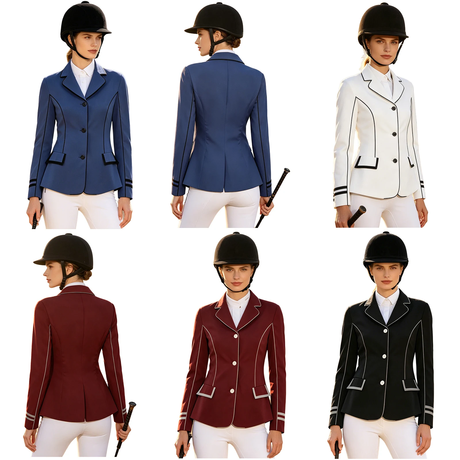 Veste d'équitation à manches longues pour femmes, costume de performance équestre, vêtements d'équitation, vêtements de dressage, vêtements d'entraînement, veste de compétition
