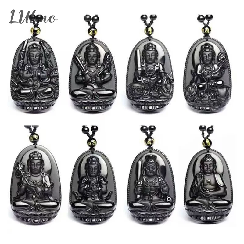 Amitabha Pendant Necklace Carved Buddha Lucky Amulet Necklaces For Women Men Jewelry Gifts