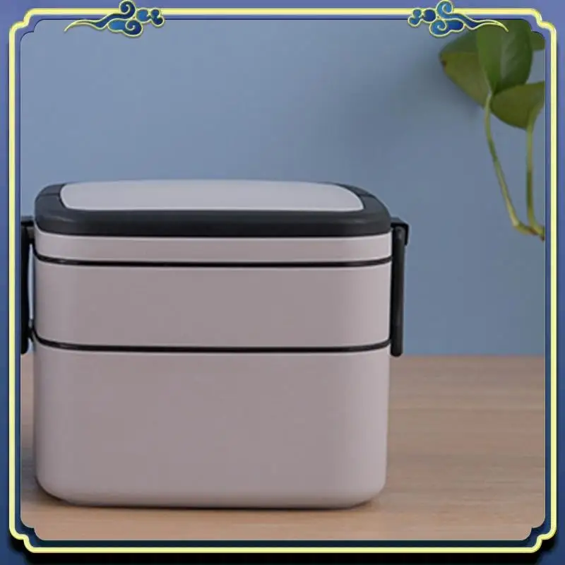 

A56P-пластиковый двухслойный ланч-бокс с подогревом и герметичным многослойным фитнес-бокс для студентов, портативный, 1 шт.