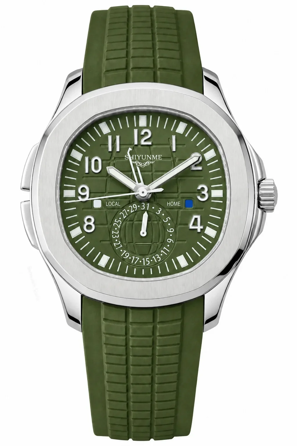 41MM Men's Automatic Mechanical Watch, 904L Stainless Steel Case, Full-Featured World Time