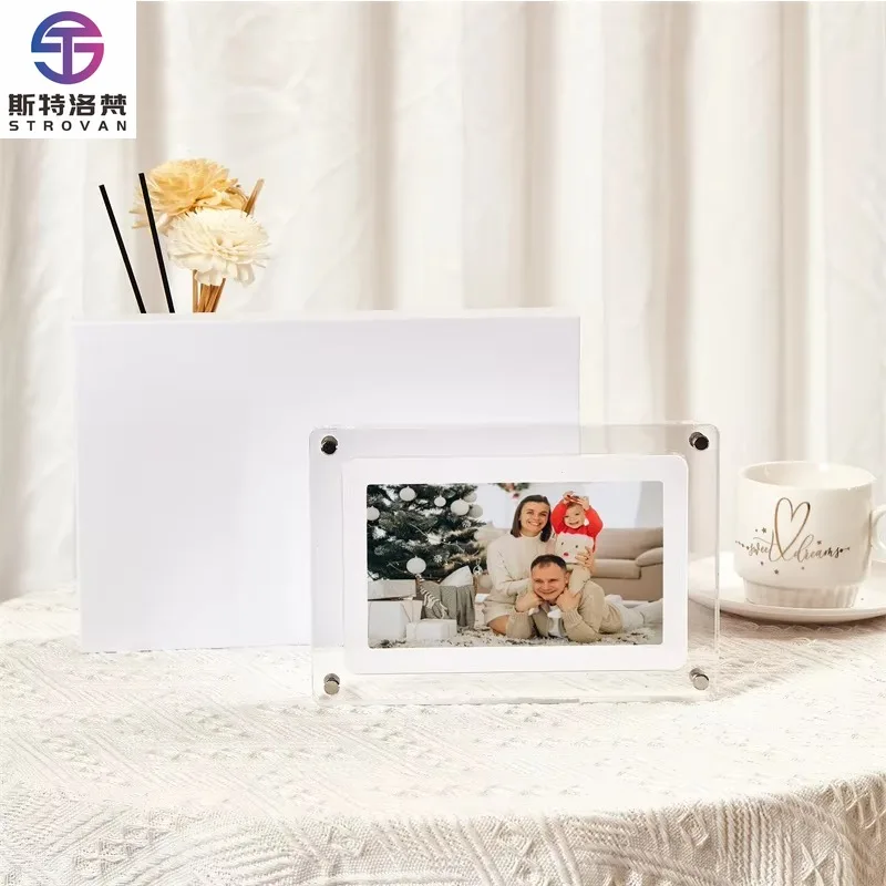 

5 7 10 Inch Screen Photo Frames White Memory Acrylic Video Frame