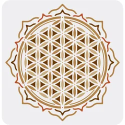 Flower of Divine Life Drawing Painting Stencils Templates 11.8x11.8 inch Plastic Stencils Decoration Square Reusable Stencils