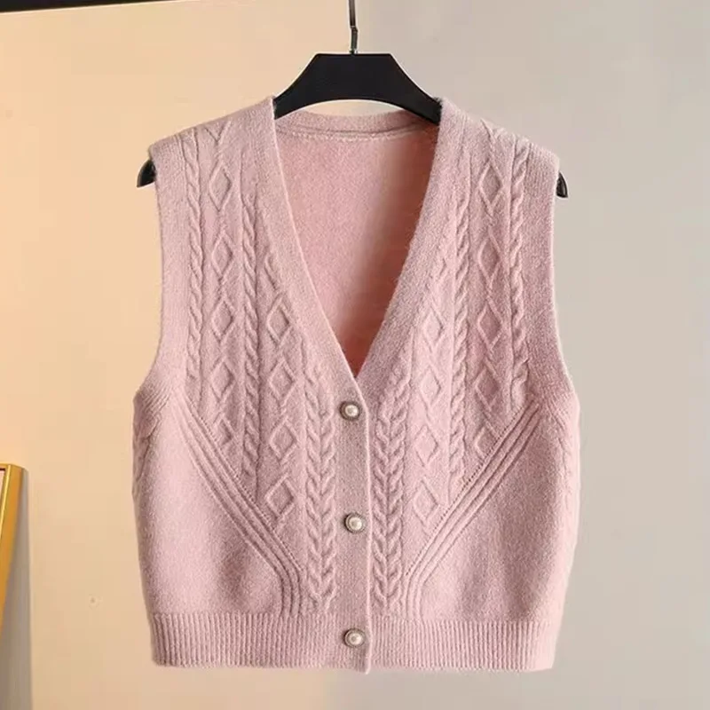 

Вязаный жилет женский весенне-осенний новый многослойный женский свитер без рукавов в корейском стиле кардиган жилет топ