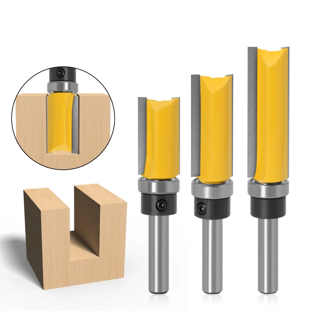 1pc 8mm Shank Flush Trim Router Bit Pattern Bit Top Bottom Bearing 5/8\