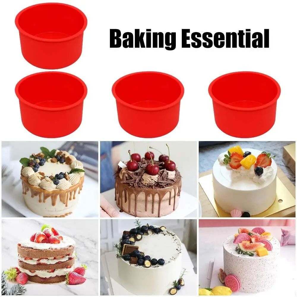 3pcs/Set Round Cake Pans Silicone Mini Cheesecake Moulds Heat Resistance Mini Angel Food Cake Pan For Baking       0901