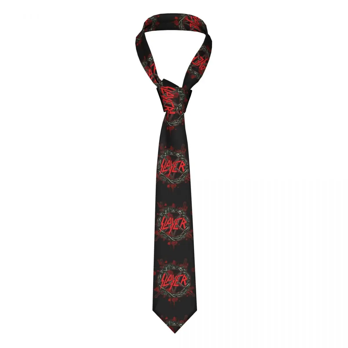 

Custom Heavy Metal Rock Slayers Logo Neck Ties Men Classic Thrash Band Silk Wedding Neckties