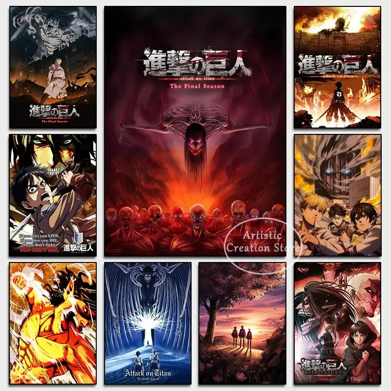 Attack on Titan Canvas Art Poster  Anime Wall Decor for Bedroom  Game Room Perfect Home Decor Piece