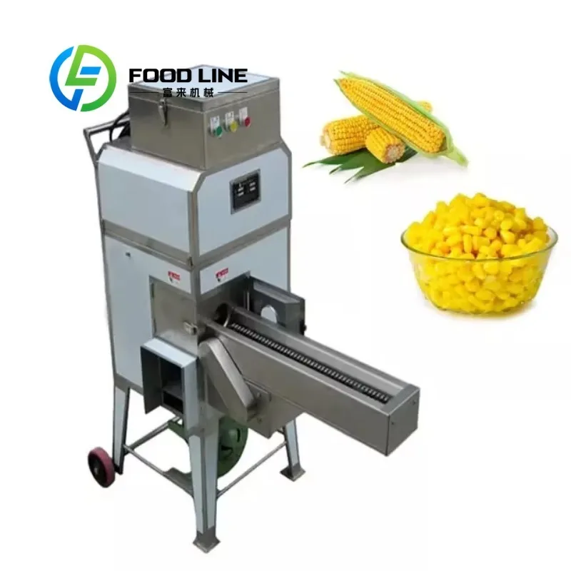 Automatic Food Grade Sweet Corn Sheller Maize Thresher Peeler Machine Motorized Conveyor Belt Corn Kernel Removing