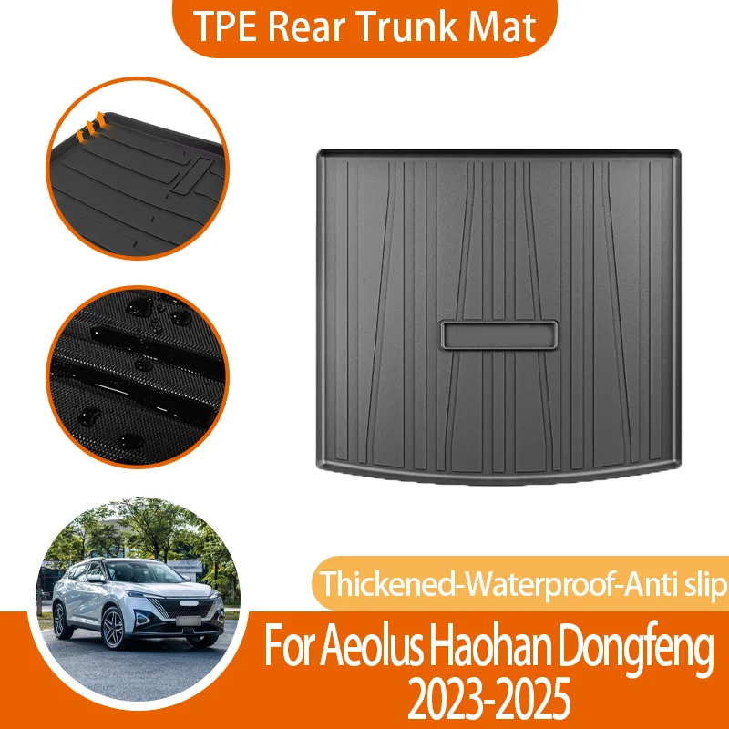 

For Aeolus Haohan Dongfeng Mage 2023-2025 Car Trunk Mat TPE Material Rubber Cargo Liner Protector Waterproof Anti-scratch Auto