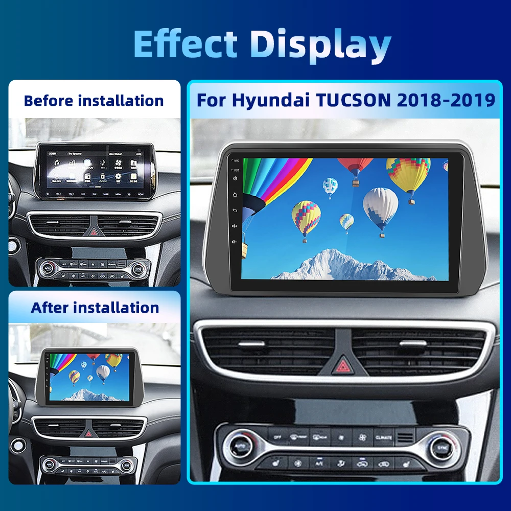 Podofo 2Din Car Radio Carplay For Hyundai TUCSON 2018-2019 Android Multimedia Video Player GPS Navigation Autoradio Auto Stereo