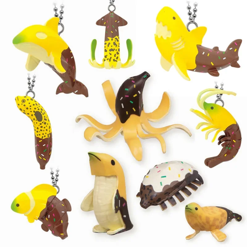 

Gashapon Capsule Toys Chocolates Bananases Marine Animals Model Pendant Miniature Items Model Toy Children's Gifts