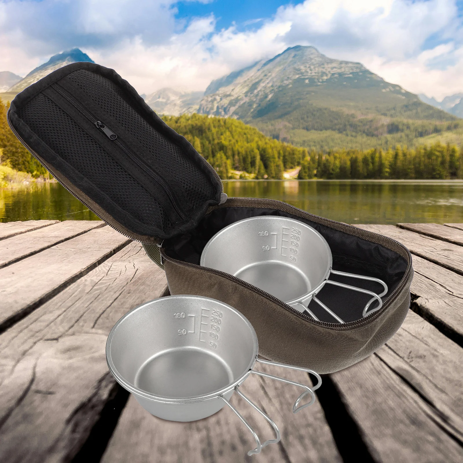 

Camping Utensil Organizer Bag Foldable Portable Kitchen Storage For Outdoor Tableware Cooking Essentials Anti Slip Handle