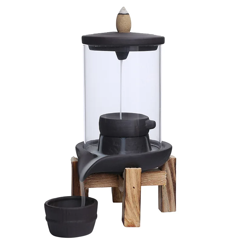 

DSA Purple Reverse Flow Aroma Burner Home Ornament Creative Time to Run Windproof Wind Cover Reverse Incense Burner Ornament