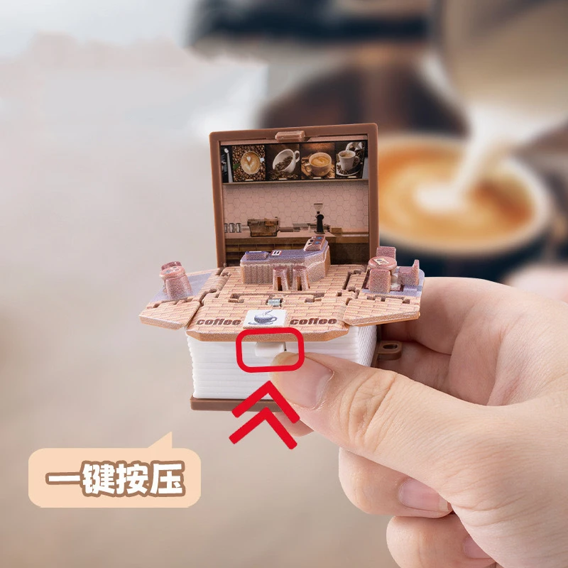 Fold Book Keychain Children Toy 3D Christmas Gift Anxiety Stress Relief Dinosaur Castle Christmas Mini Keyring Kids Toys Model view 2