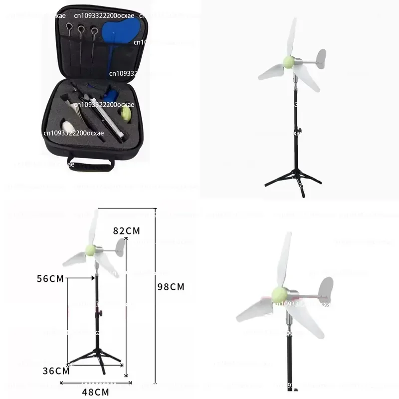DC 1-24V 200-1500RPM High-End Portable Micro Wind Generator Ironless Generator with Folding Stand and EVA Carrying Bag