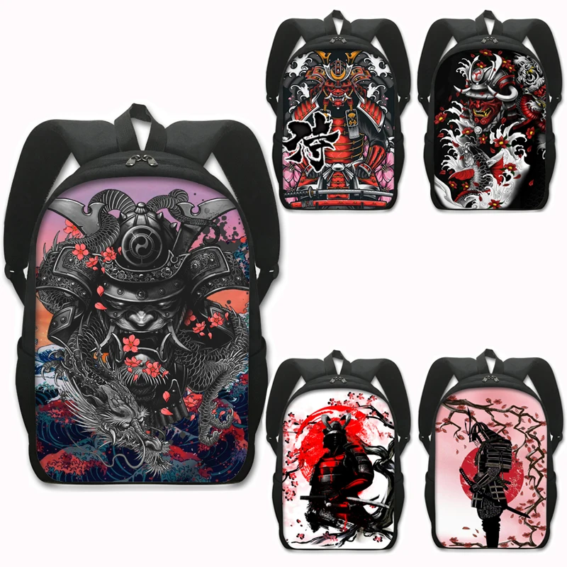 Japanese Samurai Warrior Backpack Harajuku Rucksack Bushido Travel Bag Women Men Laptop Backpack for Teenagers Boys School Bags