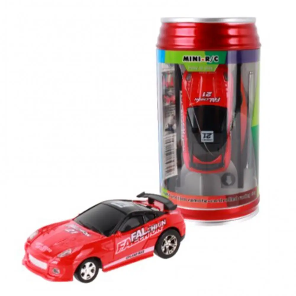 Gift Mini Creative Coke Can Electric Remote Control Racing Car with Lights Kids Toy RC Car Toys For Boys Kids Birthday Gifts