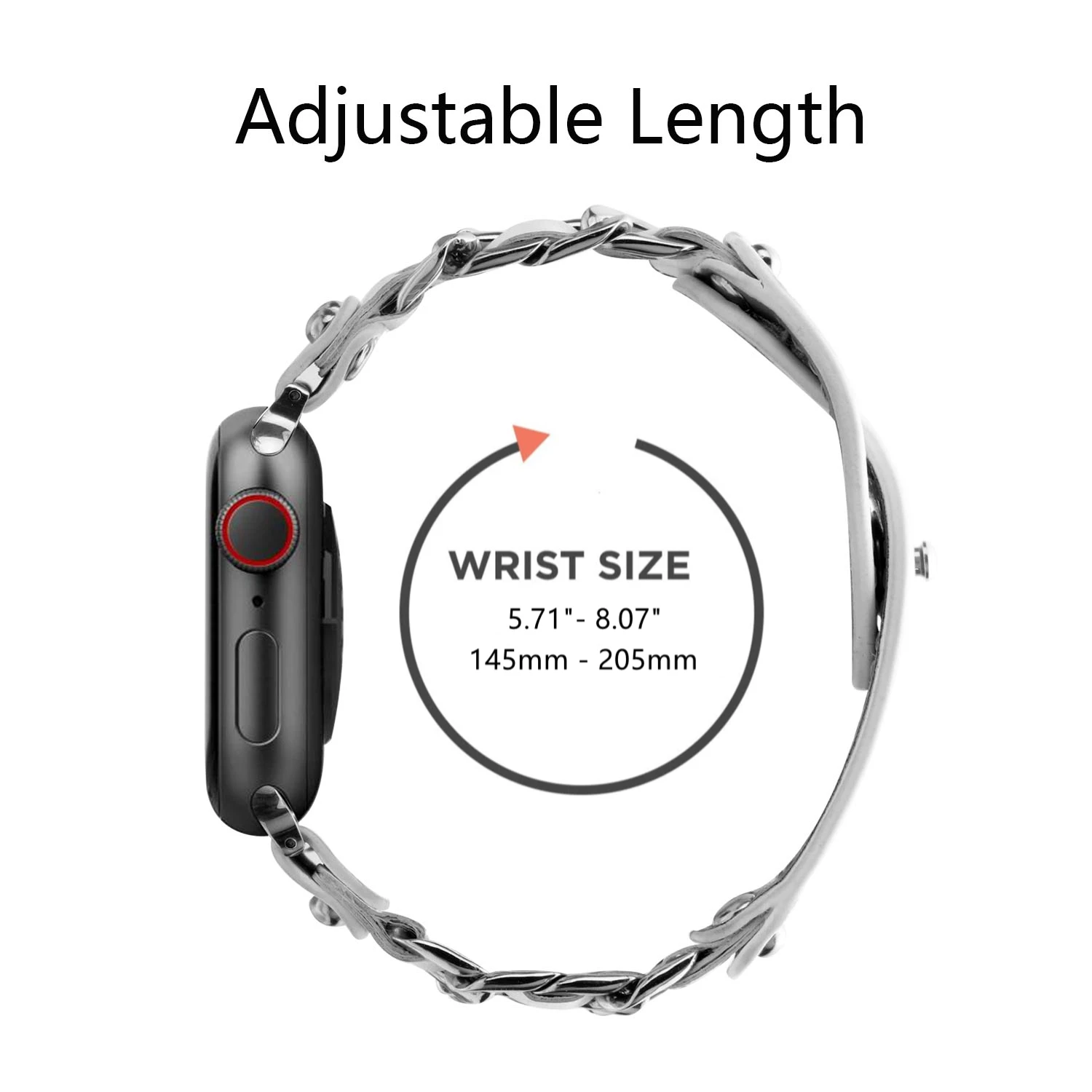 Hot-Sale Wide edge Strap 38mm 42mm for iwatch 40/44mm Metal Chain Leather Loop for Apple Watch 41/45mm SE8 7 6 5 4 3 2 1 49Ultra