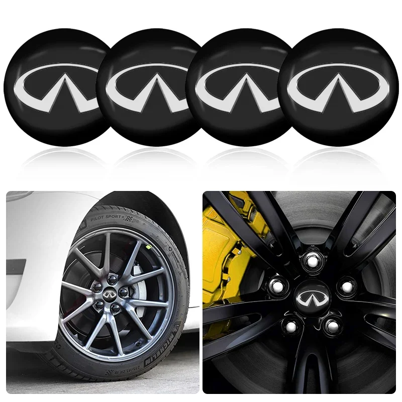 

4pcs 56mm Car Wheel Center Hub Cap Rim Cover Emblem Stickers For Infiniti FX35 Q50 G35 coupe QX70 FX G37 QX56 QX4 QX60 FX50 M37