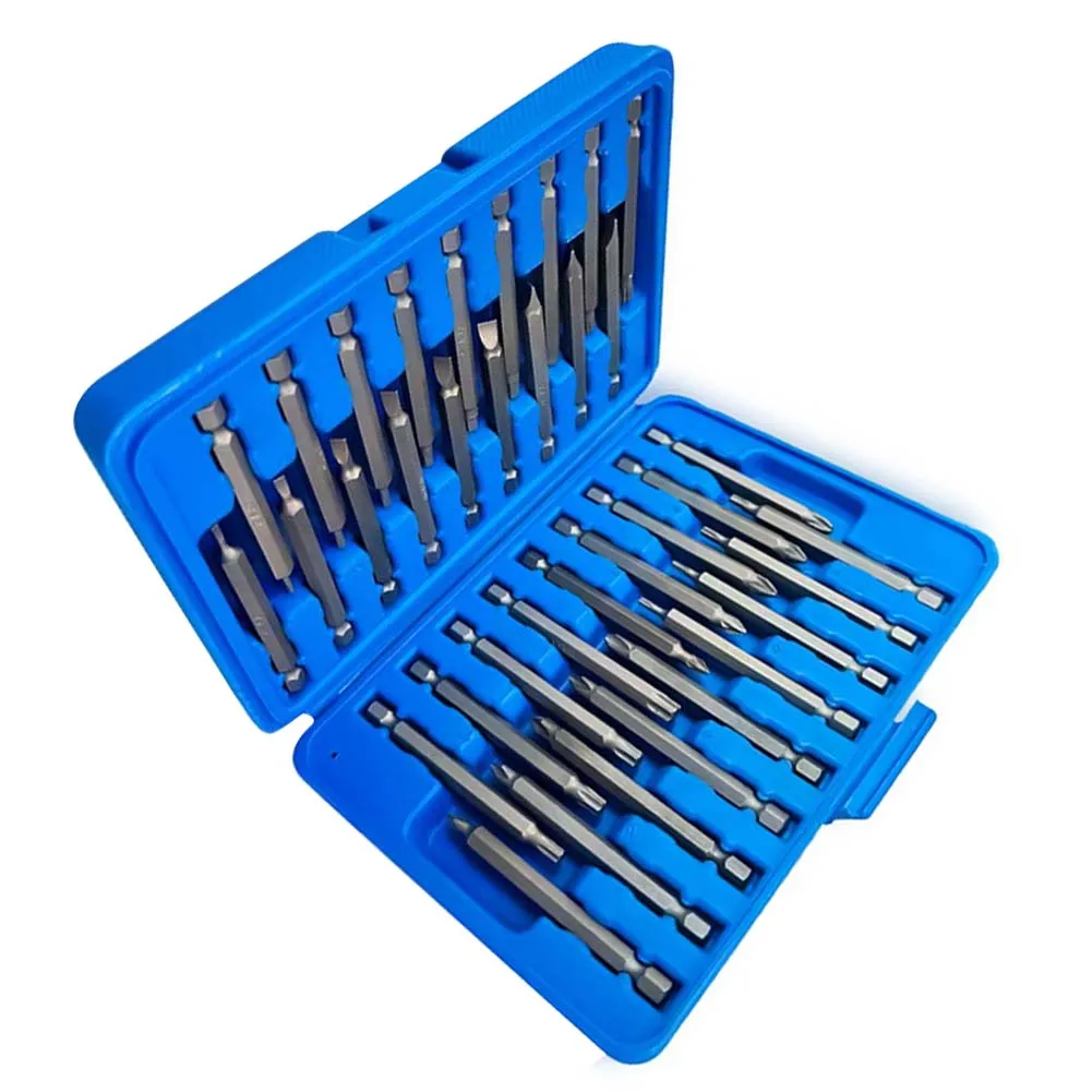 36pcs 1/4 Inch Shank Screwdriver Bits Set 75mm Long For Torx Flat Hex Slotted Drive Electric Drill Power Tool Accessories