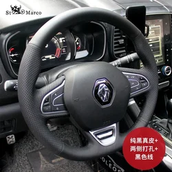 DIY Leather Car Steering Wheel Cover for Renault Clio 4 (IV) Kaptur Captur Kangoo Scenic Megane Grand Accessories for The Car