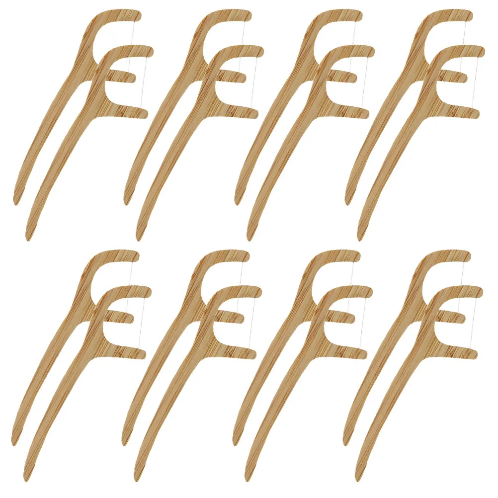 20Pcs Bamboo Floss Picks Ultra Thin Flexible Floss Stick Ideal for Tight Spaces Gentle on Gums Removes Trapped Debris Flossing
