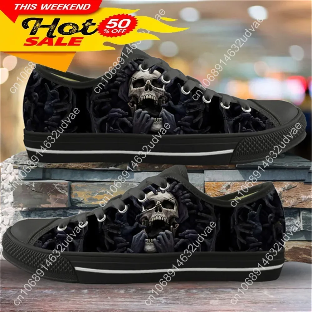 Sugar Skull Queen Patterns Women's Shoes Low Top Canvas Shoes Female Lace Up Footwear Ladies Comfortable Sneaker