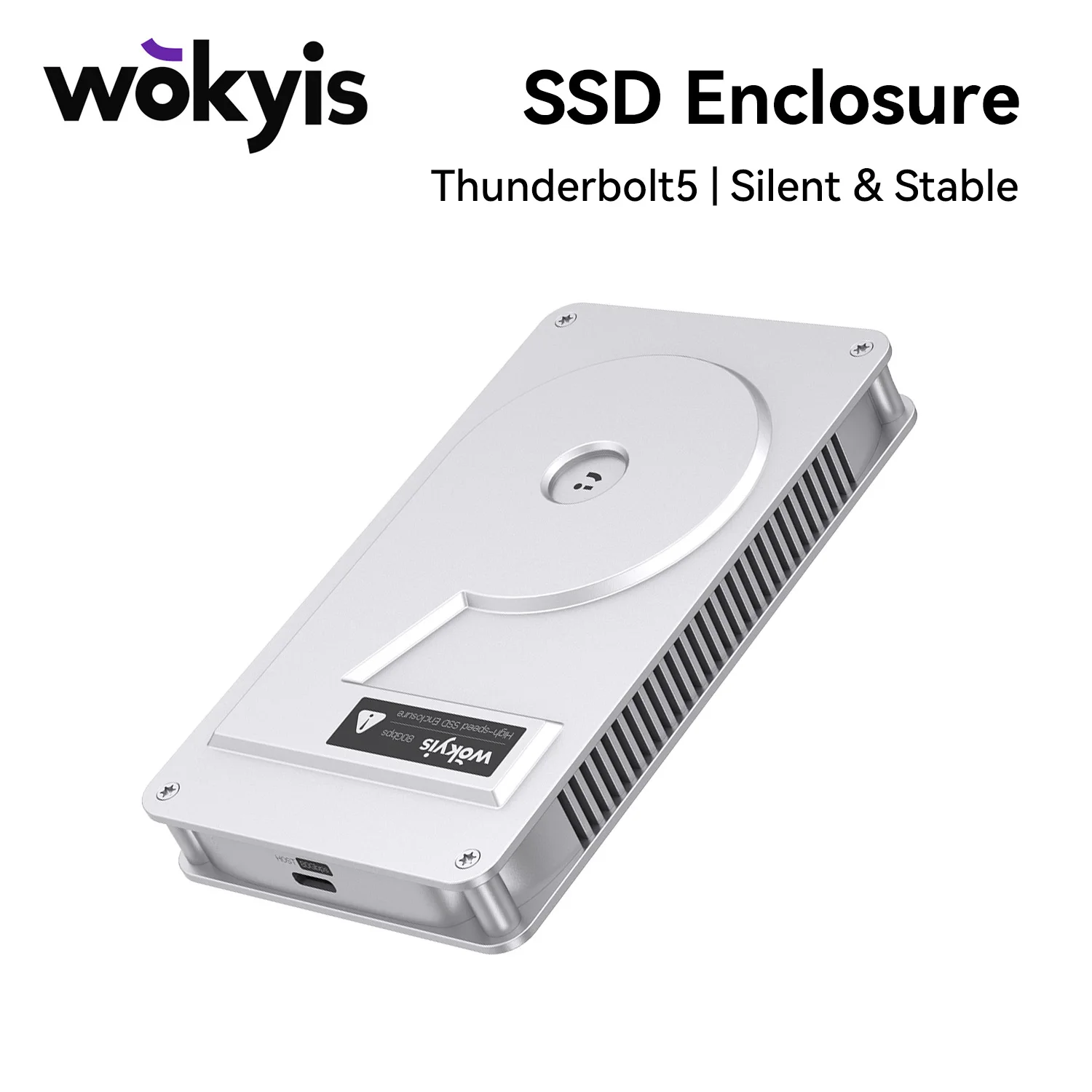 Wokyis 80Gbps M.2 NVMe SSD Enclosure Compatible with Thunderbolt 5/4/3/USB4 External SSD Up to 8TB for Macbook Pro