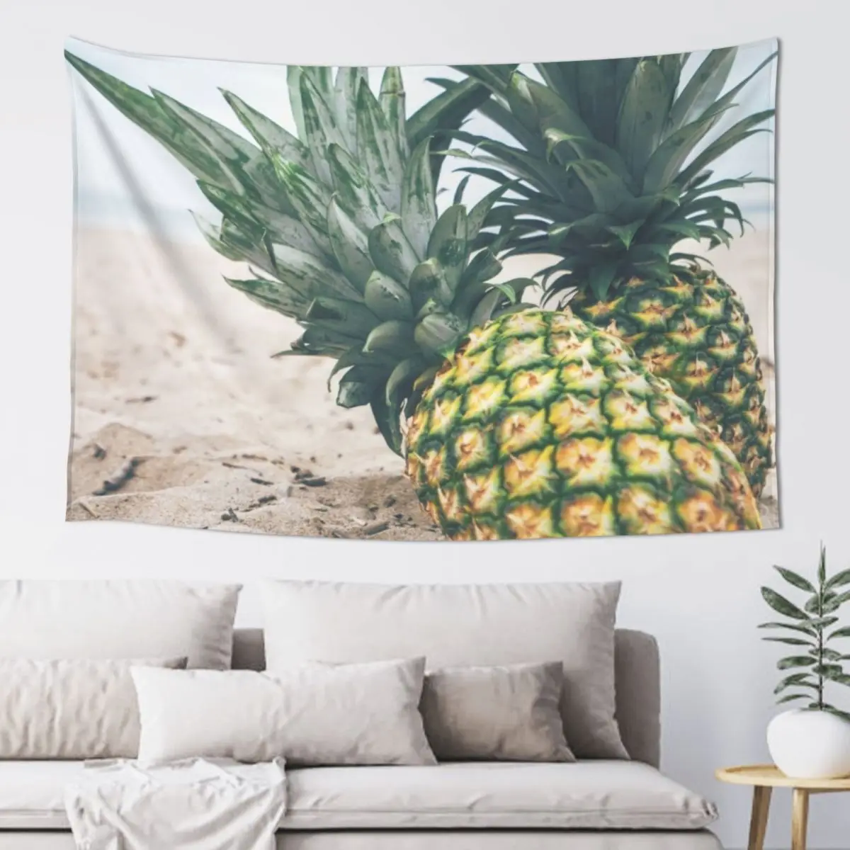 Pineapples on the beach|beach vibes Tapestry Wall Decor Mushroom Tapete For The Wall Tapestry