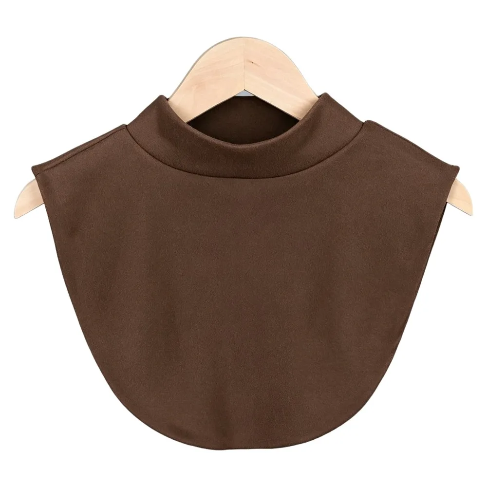 High Elastic Fake Collar Warmer Velvet Lining Solid Color Knitted High Neck Collar Warm Neck Protection Detachable