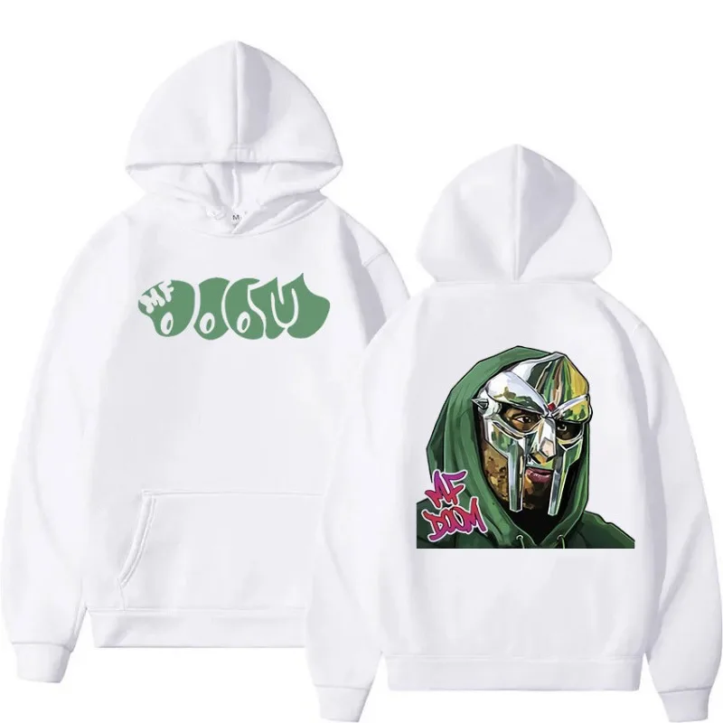 المغني Mf Doom Madlib Madvillain المعادن الوجه كنزة قطيفة النسيج الشارع موضة هوديي عادية تشغيل البلوز Cyberpunk
