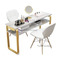 Designer Nail Tables Double Beauty Shop Salon furniture Professional Manicure Tables Double-layer Manicure Table and Chair Set